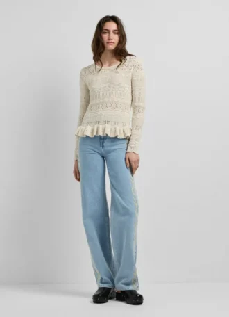 Pullover mit Rundhalsausschnitt aus Mouliné