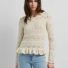 Pullover mit Rundhalsausschnitt aus Mouliné