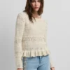 Pullover mit Rundhalsausschnitt aus Mouliné
