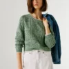 Pullover mit Rundhalsausschnitt und Ajourmuster