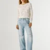 Pullover mit Rundhalsausschnitt und Ajourmuster Pullover mit Rundhalsausschnitt und Ajourmuster