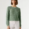 Pullover mit Rundhalsausschnitt und Ajourmuster