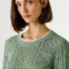 Pullover mit Rundhalsausschnitt und Ajourmuster