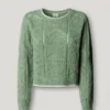 Pullover mit Rundhalsausschnitt und Ajourmuster