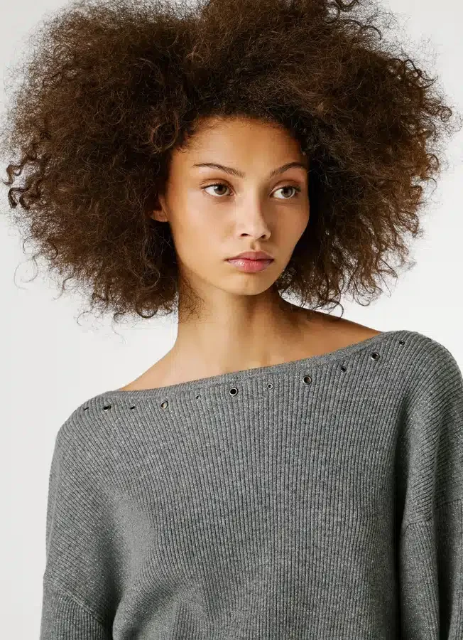 Pullover mit U-Ausschnitt und Rippmuster Pullover mit U-Ausschnitt und Rippmuster