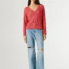 Pullover mit V-Ausschnitt und Ajourmuster Pullover mit V-Ausschnitt und Ajourmuster
