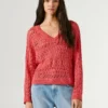 Pullover mit V-Ausschnitt und Ajourmuster Pullover mit V-Ausschnitt und Ajourmuster