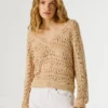 Pullover mit V-Ausschnitt und Ajourmuster Pullover mit V-Ausschnitt und Ajourmuster