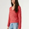 Pullover mit V-Ausschnitt und Ajourmuster Pullover mit V-Ausschnitt und Ajourmuster