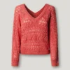 Pullover mit V-Ausschnitt und Ajourmuster Pullover mit V-Ausschnitt und Ajourmuster