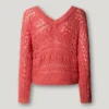 Pullover mit V-Ausschnitt und Ajourmuster Pullover mit V-Ausschnitt und Ajourmuster