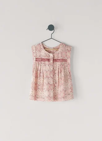 Ärmellose Bluse mit Blumenprint