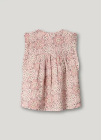 Ärmellose Bluse mit Blumenprint