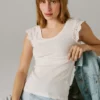 Ärmellose gerippte Bluse