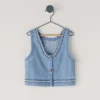 Ärmelloses Denim-Top Ärmelloses Denim-Top