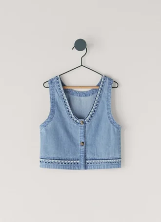 Ärmelloses Denim-Top