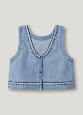 Ärmelloses Denim-Top