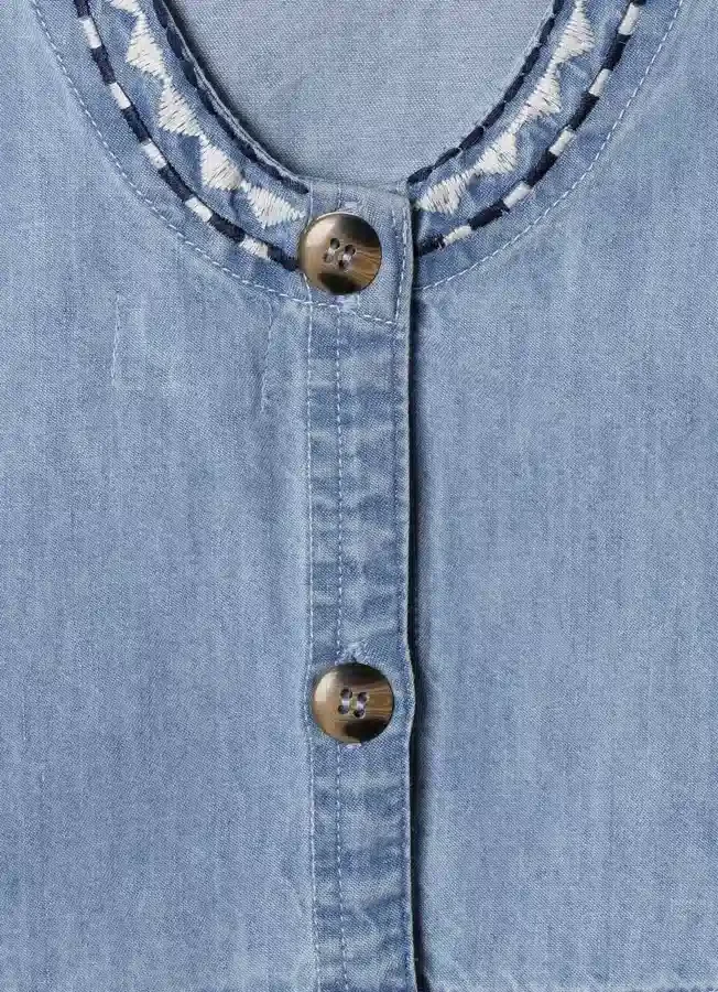 Ärmelloses Denim-Top Ärmelloses Denim-Top