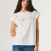 Ärmelloses Shirt mit durchbrochenem Logo