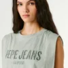 Ärmelloses Shirt mit durchbrochenem Logo