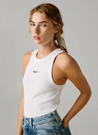 Ärmelloses Top mit Rippbündchen