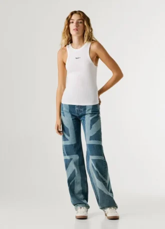 Ärmelloses Top mit Rippbündchen