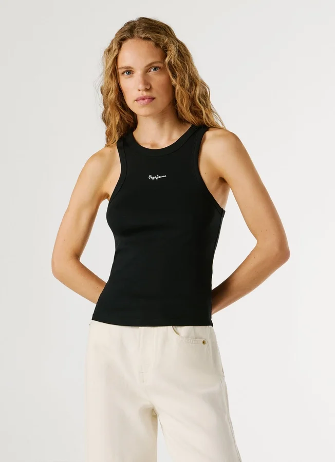 Ärmelloses Top mit Rippbündchen Ärmelloses Top mit Rippbündchen