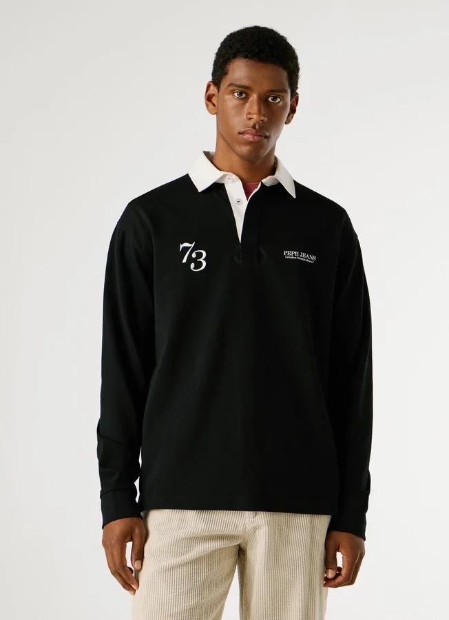 Rugby-Polo mit aufgedrucktem Logo Rugby-Polo mit aufgedrucktem Logo