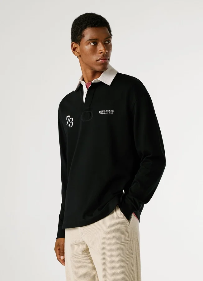 Rugby-Polo mit aufgedrucktem Logo Rugby-Polo mit aufgedrucktem Logo