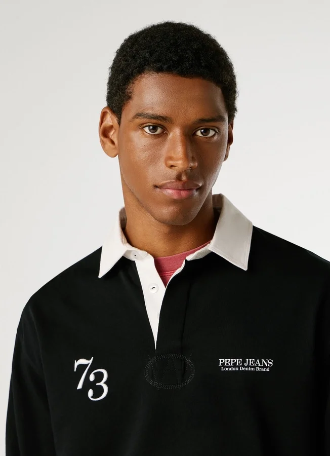 Rugby-Polo mit aufgedrucktem Logo Rugby-Polo mit aufgedrucktem Logo
