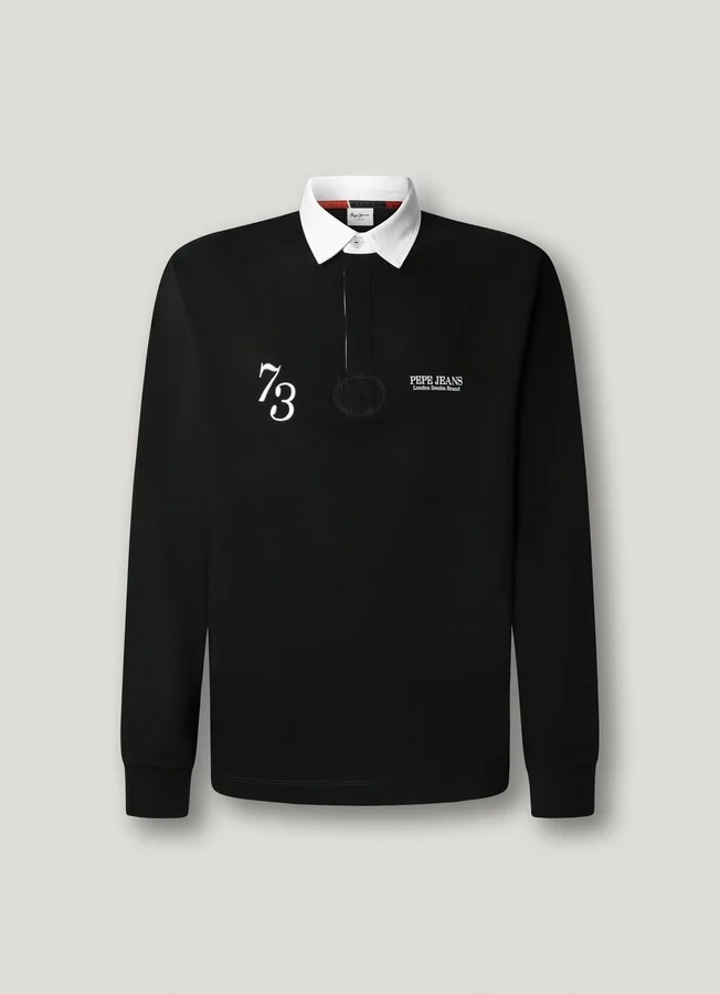 Rugby-Polo mit aufgedrucktem Logo Rugby-Polo mit aufgedrucktem Logo