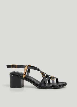 Sandalen mit Animal-Print-Details