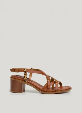 Sandalen mit Animal-Print-Details