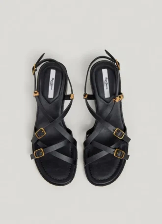 Sandalen mit Animal-Print-Details