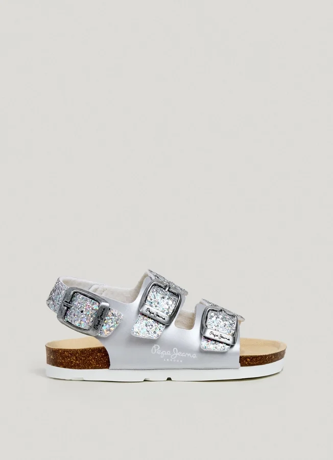 Sandalen mit Glitzer-Details Sandalen mit Glitzer-Details