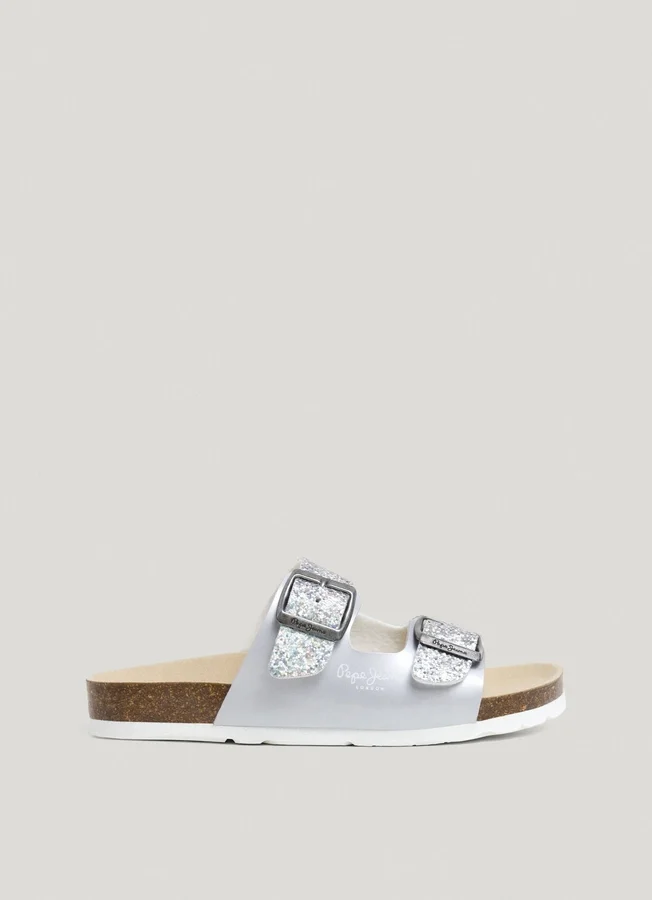 Sandalen mit Glitzer-Details Sandalen mit Glitzer-Details