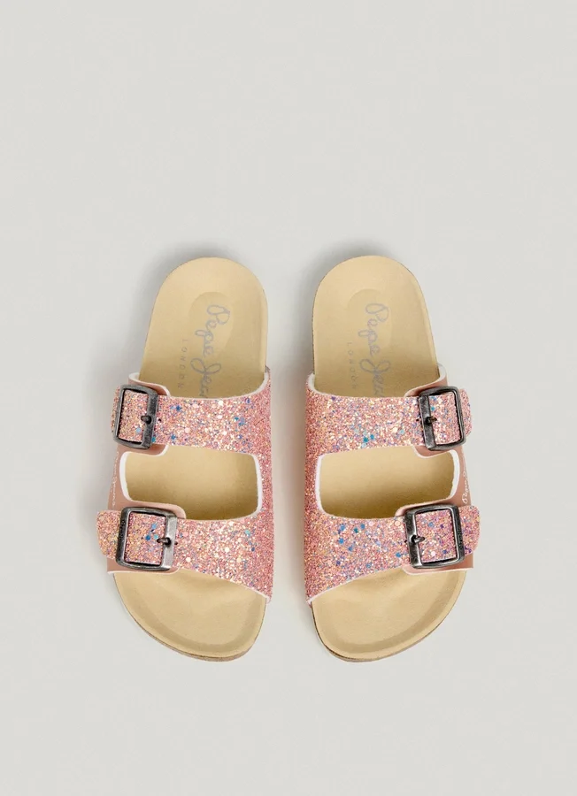 Sandalen mit Glitzer-Details Sandalen mit Glitzer-Details