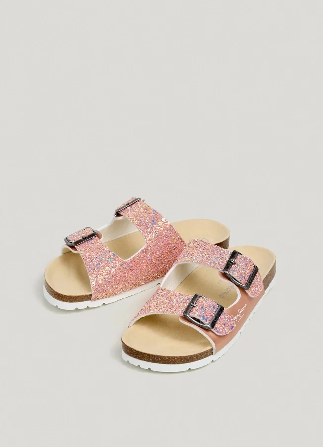Sandalen mit Glitzer-Details Sandalen mit Glitzer-Details