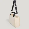 Schultertasche aus Baumwoll-Canvas mit aufgedrucktem Logo
