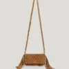 Schultertasche aus Wildleder mit Fransen