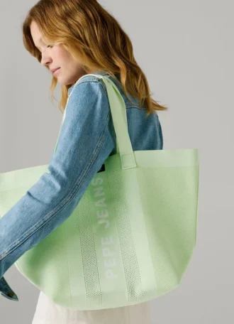 Shopper-Tasche mit Logo-Print