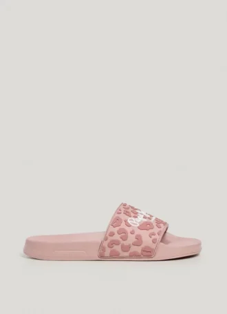 Slider-Sandalen mit Animal-Print