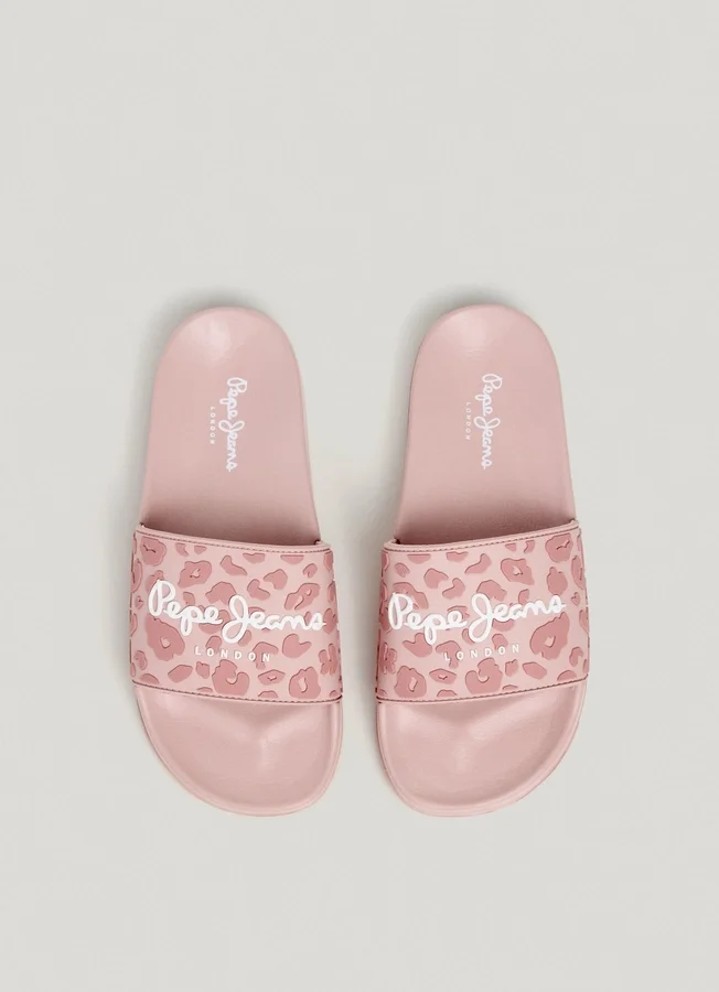 Slider-Sandalen mit Animal-Print Slider-Sandalen mit Animal-Print