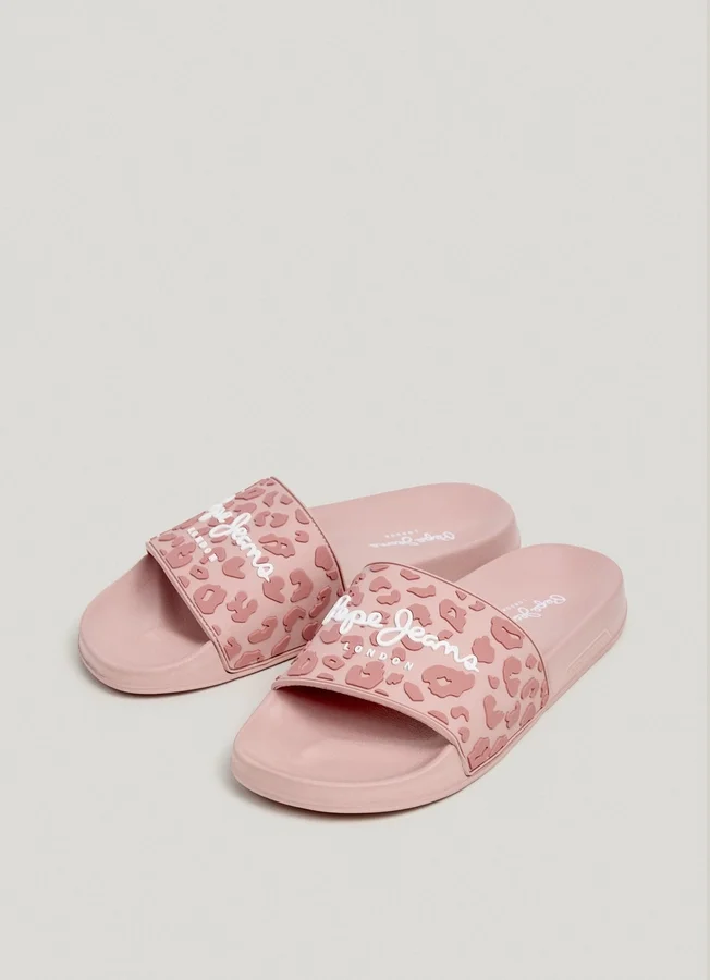 Slider-Sandalen mit Animal-Print Slider-Sandalen mit Animal-Print