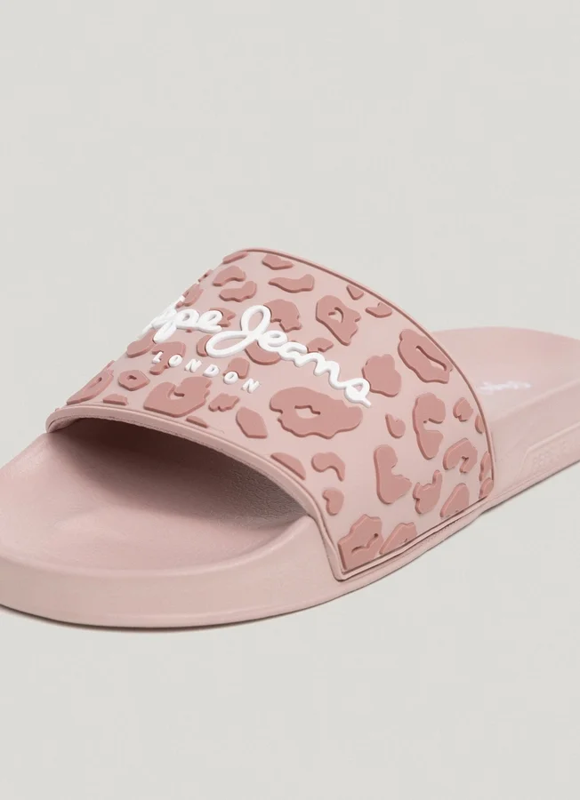 Slider-Sandalen mit Animal-Print Slider-Sandalen mit Animal-Print