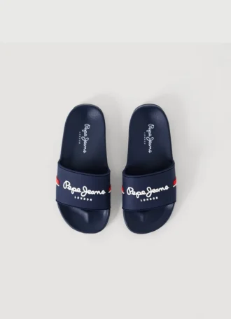 Slider-Sandalen mit Logo