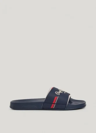 Slider-Sandalen mit Logo