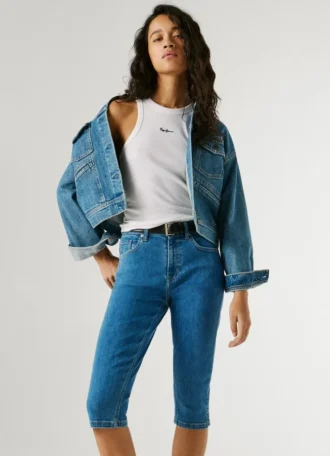 Slim-Fit-Denim-Bermudashorts