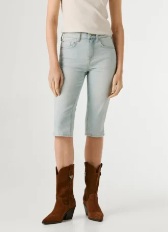 Slim-Fit-Denim-Bermudashorts