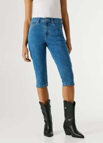 Slim-Fit-Denim-Bermudashorts